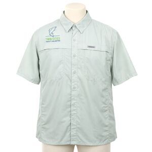 Simms Guide Series Fishing Shirt Men Large Green Short Sleeve Vented Lightweight